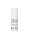 White skincare serum bottle with text on a white background