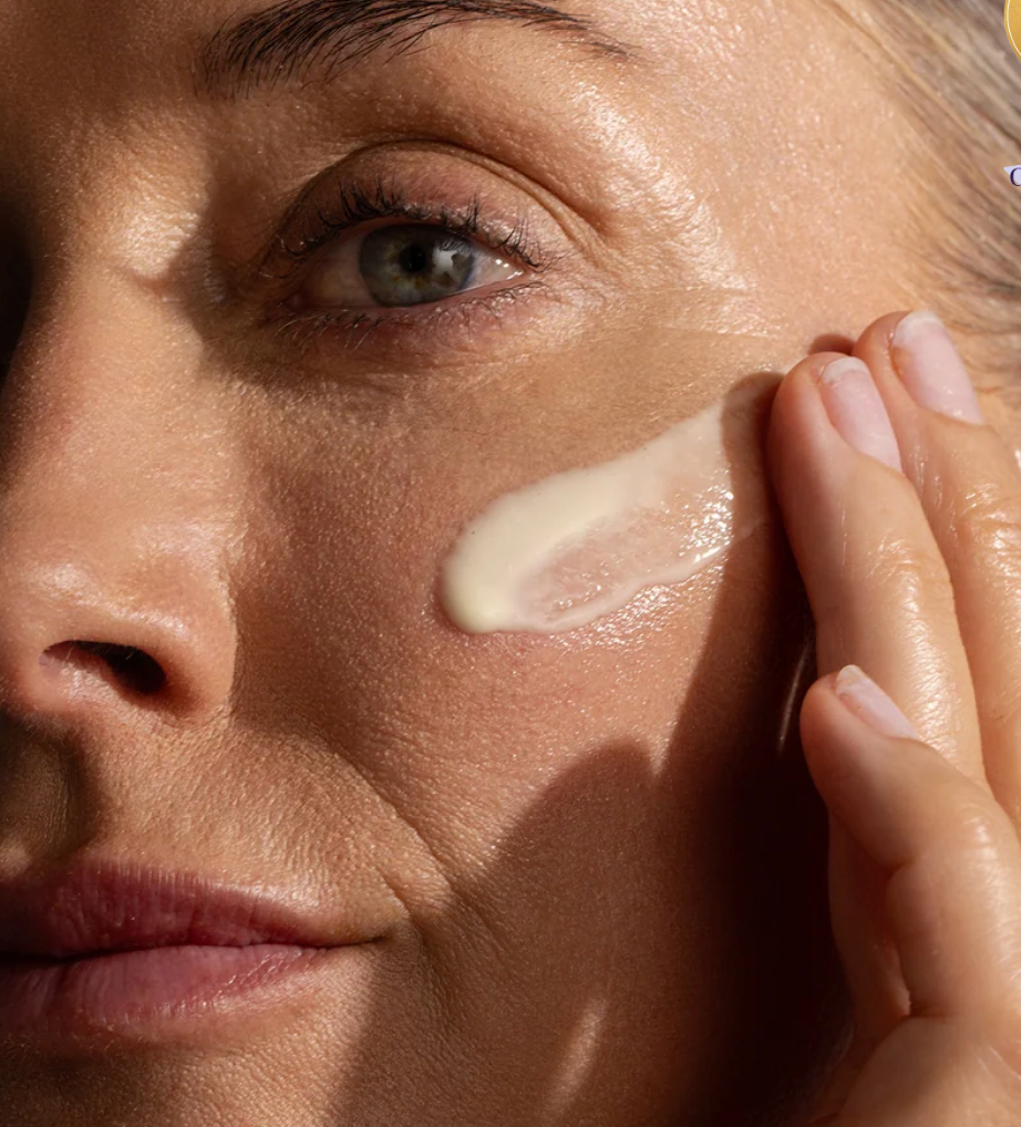 Woman applying Synergie Skin Effica C Vitamin C Serum - brightening serum for collagen and pigmentation Australia